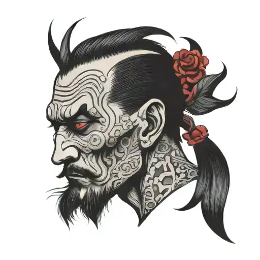 namakubi severed head tattoo design idea