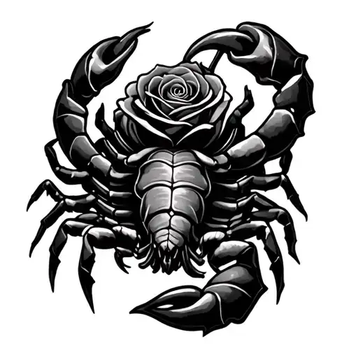 "This isn’t the end" scorpion with roses intertwined tattoo design idea