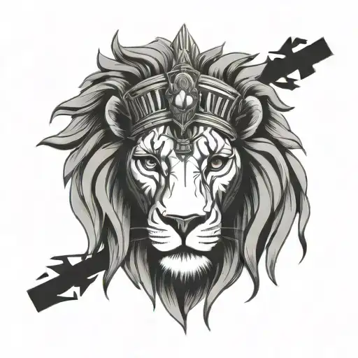 lion head as a pharaoh tattoo design idea