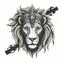 lion head as a pharaoh tattoo design idea