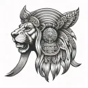 lion head as a pharaoh tattoo design idea