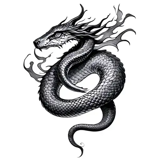 Virgo fire snake tattoo design idea