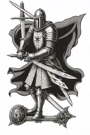Christianity, Templar knight with a sword tattoo design idea