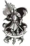 Christianity, Templar knight with a sword tattoo design idea