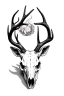 deer skull tattoo design idea