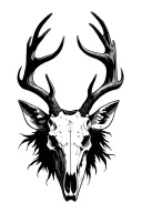 deer skull tattoo design idea