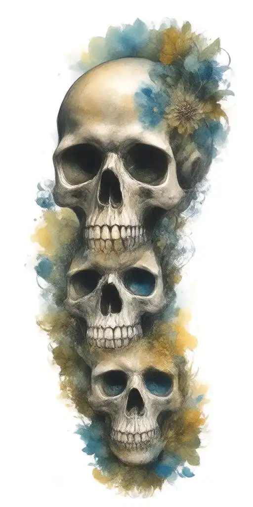 add galaxies to skull eye sockets tattoo design idea