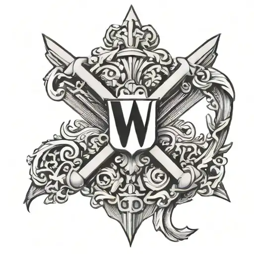 reichsadler letter W tattoo design idea