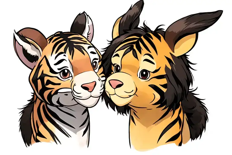 tiger and donkey the winnie pooh tattoo design idea