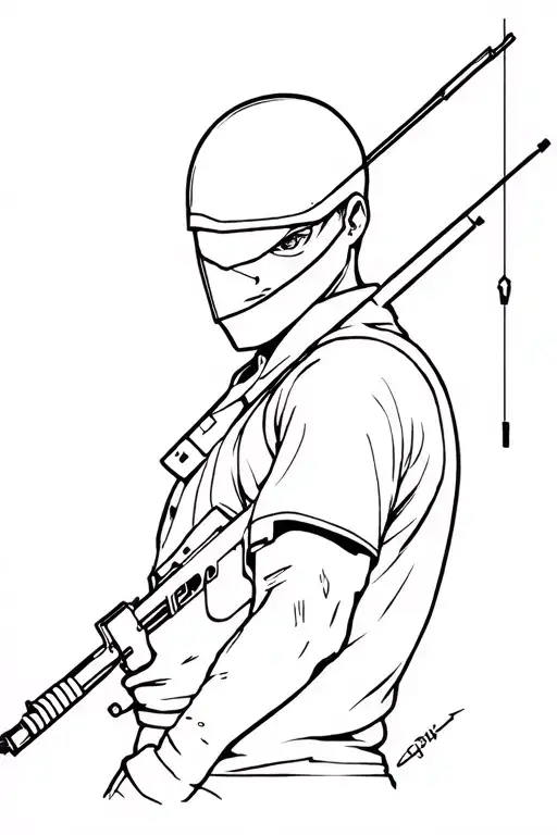 Counter-Strike minimalist tattoo character tattoo design idea