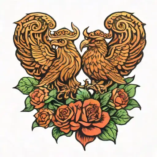 Show image for a matching couples tattoo with ireland and Scotland connection tattoo design idea