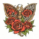 Show image for a matching couples tattoo with ireland and Scotland connection tattoo design idea