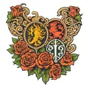Show image for a matching couples tattoo with ireland and Scotland connection tattoo design idea