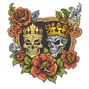 Show image for a matching couples tattoo with ireland and Scotland connection tattoo design idea