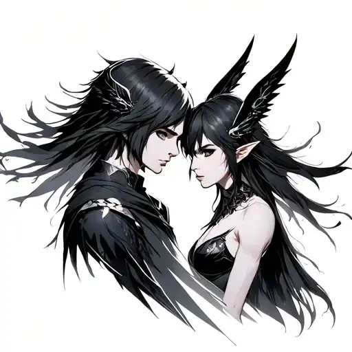 Rakan und Xayah Kirito Schwerd Puzzel tattoo design idea