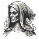 evil nun tattoo design idea