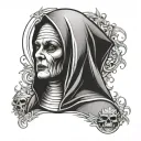 evil nun tattoo design idea