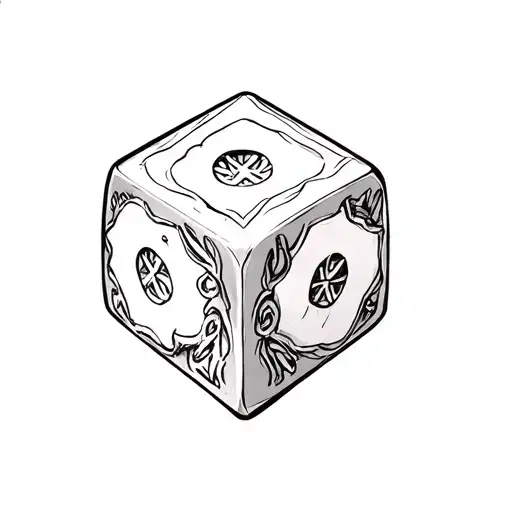 Sword knob Dice tattoo design idea