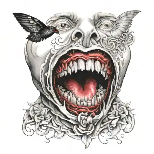 black and red throat tattoo for men tattoo design idea