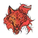 Wolf Bearing fangs tattoo design idea
