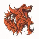 Wolf Bearing fangs tattoo design idea