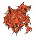 Wolf Bearing fangs tattoo design idea