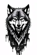 I want it to be a wolf as the principal and a background cliff, that symbolizes all nightmare, sleep paralysis or tattoo design idea