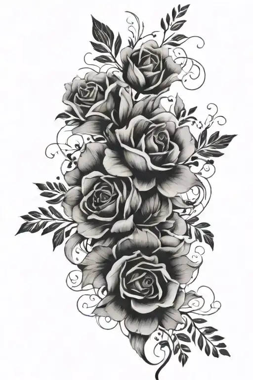 faint smoke and flowers intertwined tattoo design idea