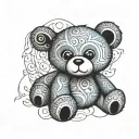 blue teddy bear tattoo design idea