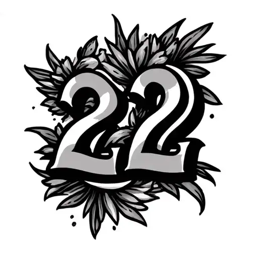 number 22 in mexi Cali design tattoo design idea