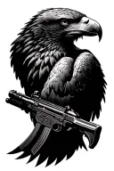 eagle with an ak 47 tattoo design idea