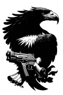 eagle with an ak 47 tattoo design idea