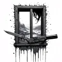 Ellie switchblade penetrating window the last of us tattoo design idea