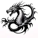 abstract dragon emerging tattoo design idea