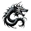 abstract dragon emerging tattoo design idea