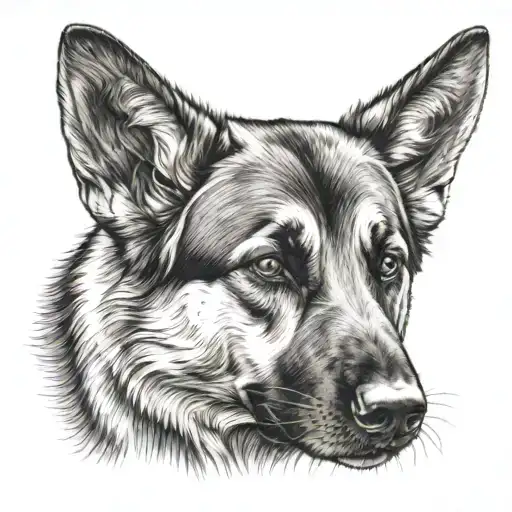 German Shepherd dog tattoo design idea