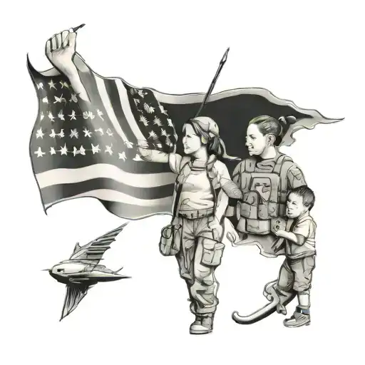 military, family, pieces of me to my children tattoo design idea