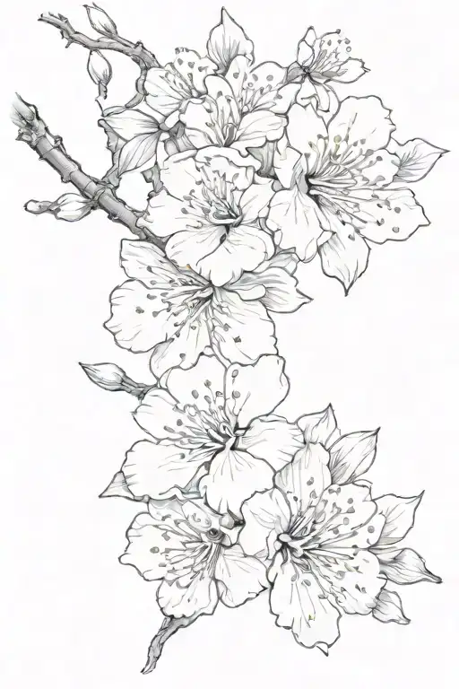Sakura, which has already bloomed by half, and its other half has faded tattoo design idea