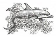 dolphin armband tattoo featuring smoke coming out of its tale tattoo design idea