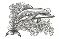 dolphin armband tattoo featuring smoke coming out of its tale tattoo design idea