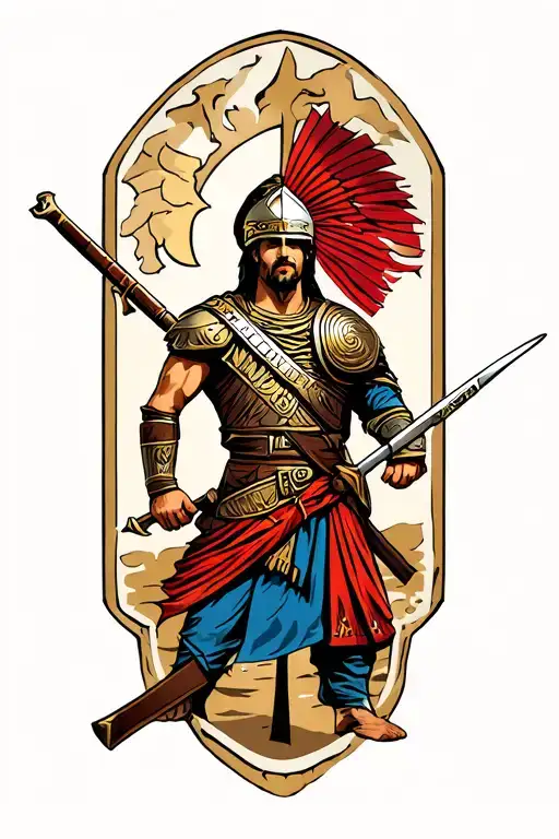 Greek Soldier Sparta style tattoo design idea