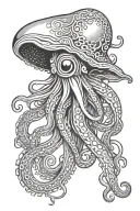 squid wrapping its tentacles tattoo design idea