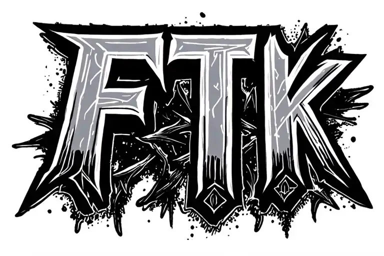 "FTK " script tattoo design idea
