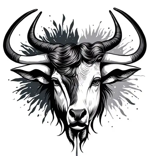 combined love Taurus and virgo symbol tattoo design idea