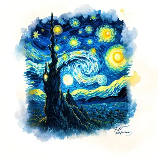 harry potter van gogh starry night tattoo design idea
