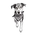 a dog wearing a bandana tattoo design idea