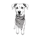a dog wearing a bandana tattoo design idea