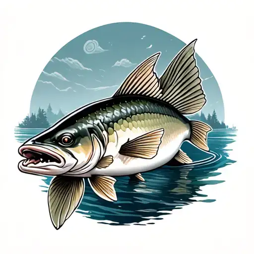 Northern Pike tattoo design idea