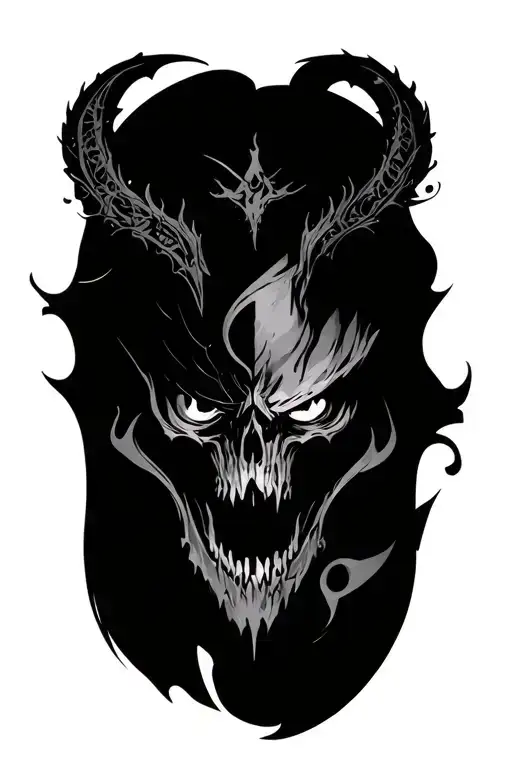 good vs evil tattoo design idea