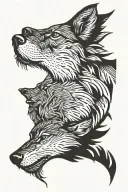 Lone Wolf face tattoo design idea